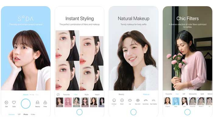 SODA là app chỉnh màu ảnh đẹp chuyên về ảnh selfie