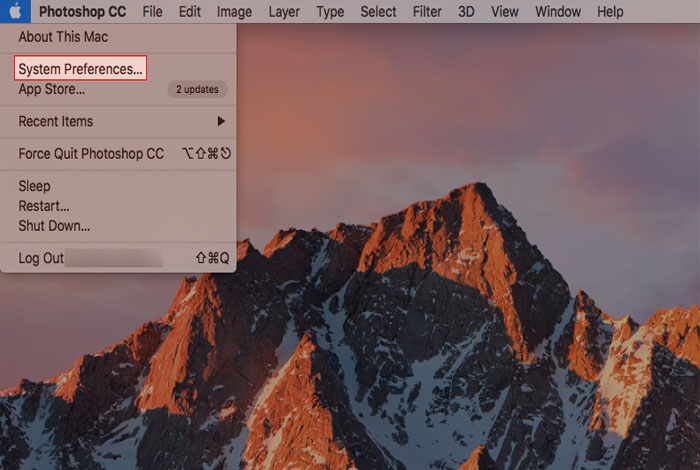 Chọn System Preferences