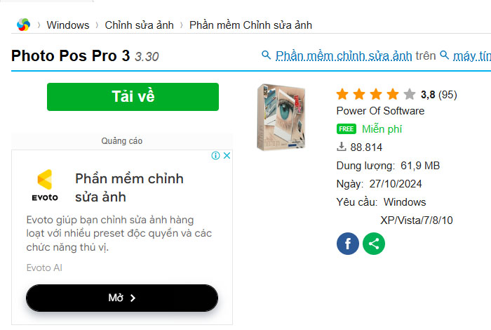 Truy cập vào trang webstie chính thức để tải phần mềm phù hợp