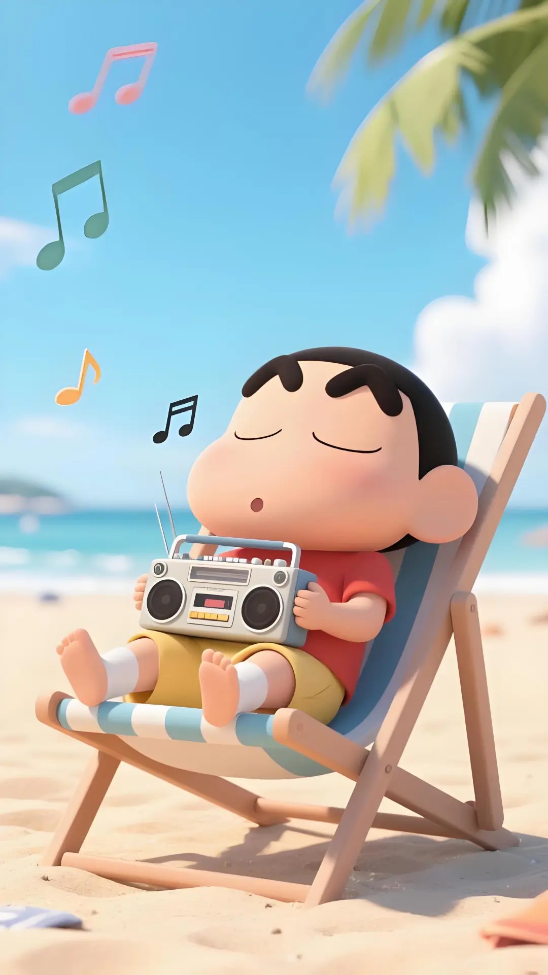 avatar shin cầm radio nghe nhạc ngoài biển
