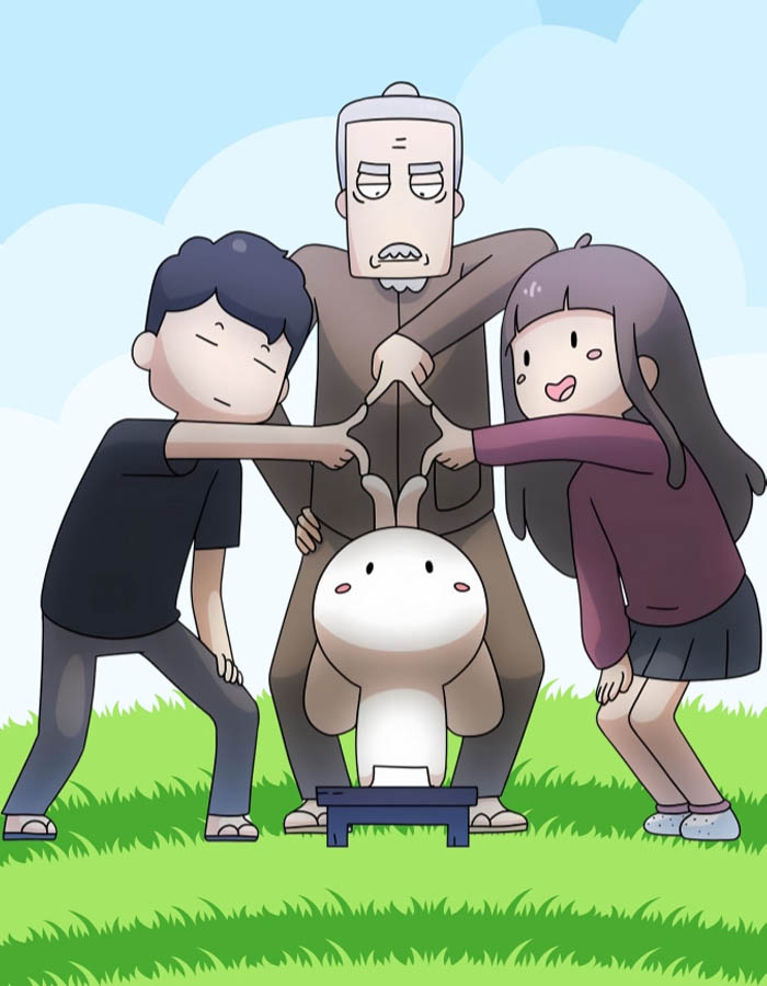 Mẫu avatar Thỏ Bảy Màu cute, meme