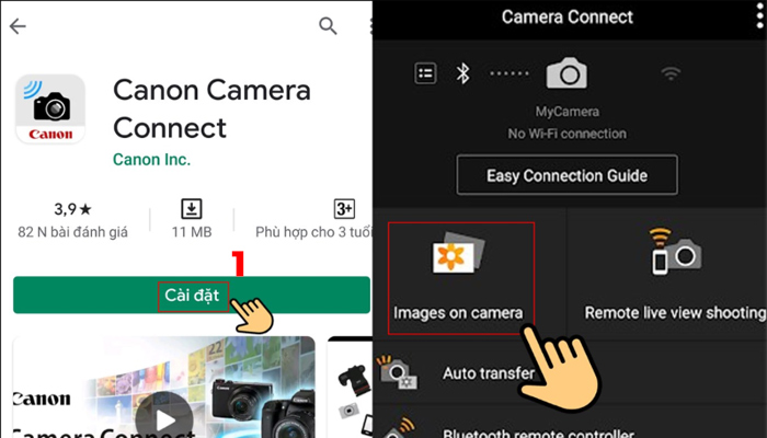 Kết nối ứng dụng Canon Camera Connect với máy ảnh