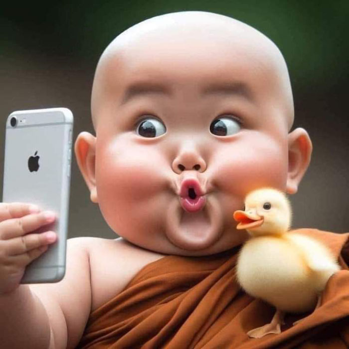 avatar chú tiểu vẽ tay