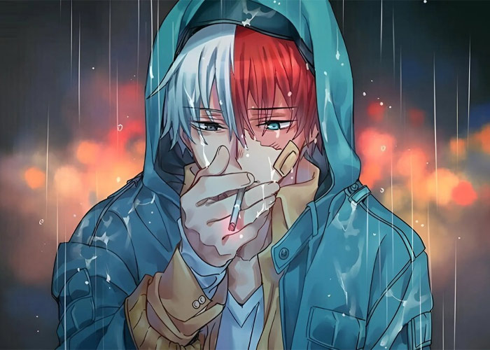 avatar anime nam buồn dưới mưa