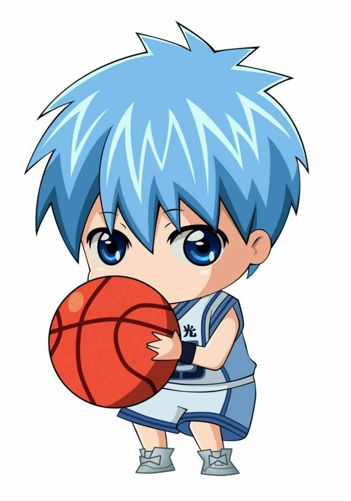 avatar anime nam chibi ôm bóng rổ như đeo mặt nạ