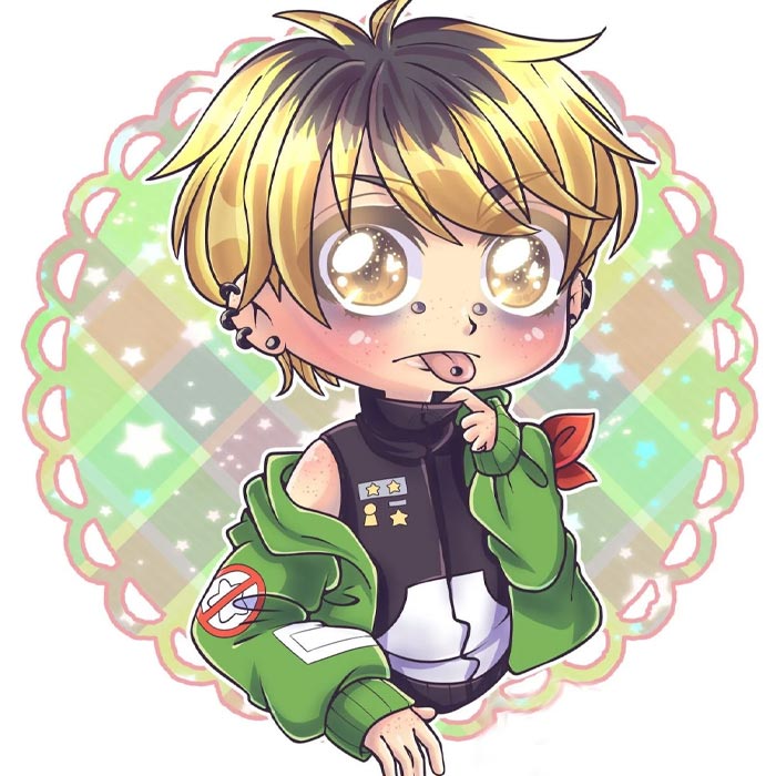 avatar anime nam chibi  tóc đen tóc vàng