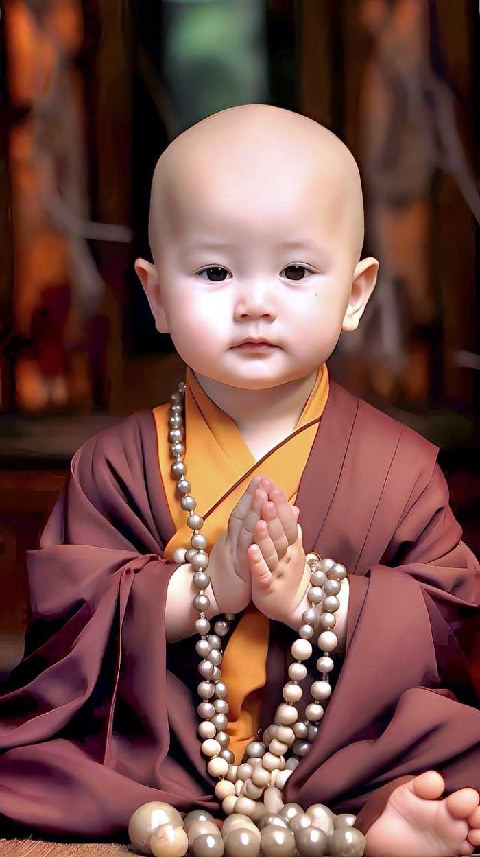 avatar chú tiểu đen trắng