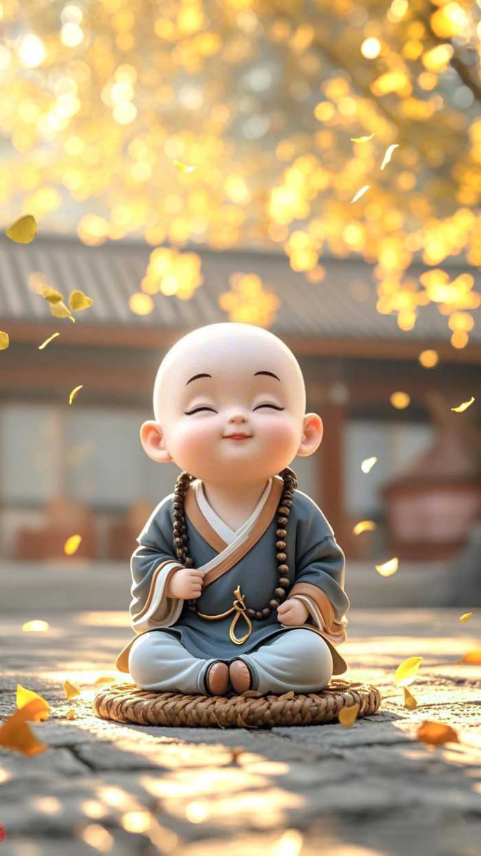 avatar chú tiểu uống trà