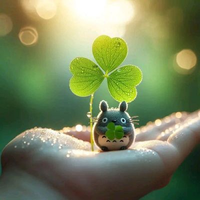 Đốn tin với hình nền cỏ 3 lá cute