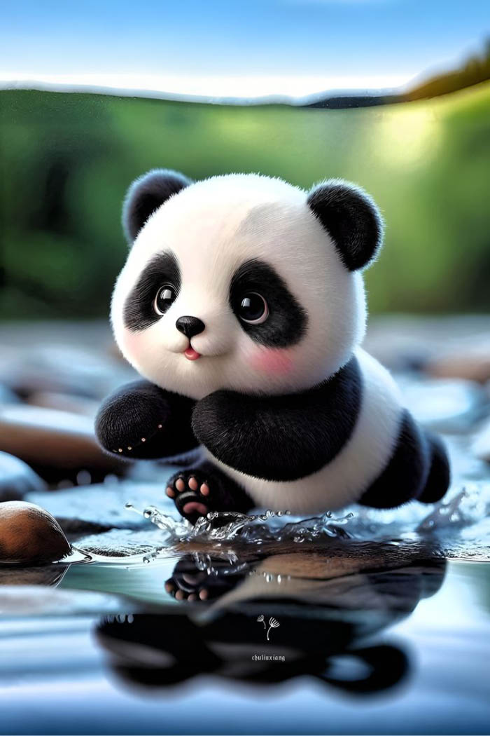 avatar gấu trúc cute 3d
