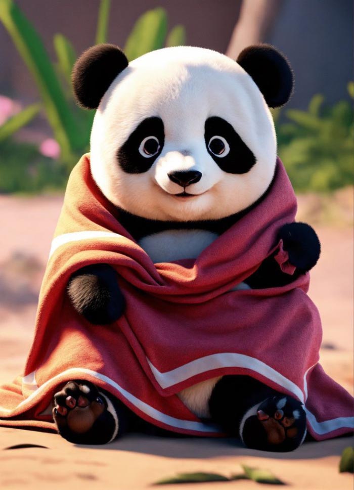 avatar gấu trúc cute lặn