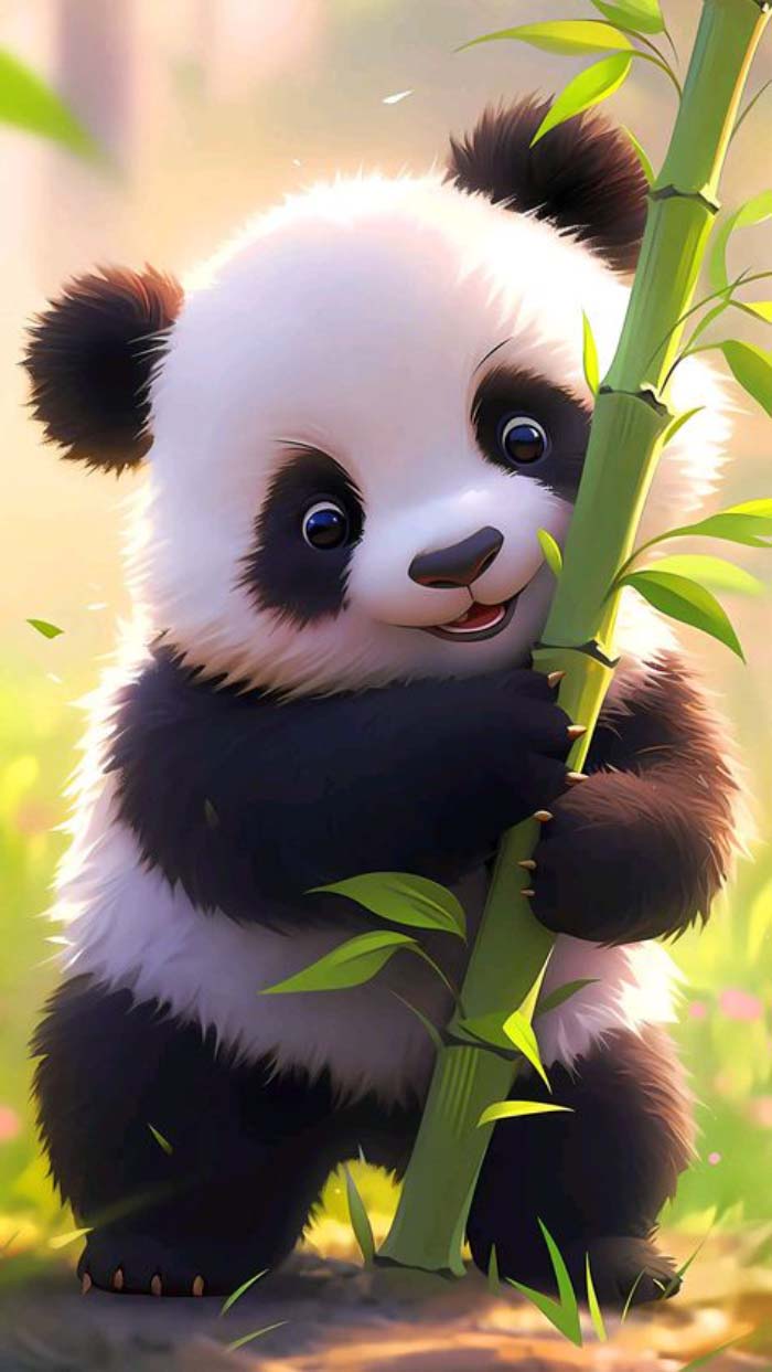 avatar gấu trúc ôm tim