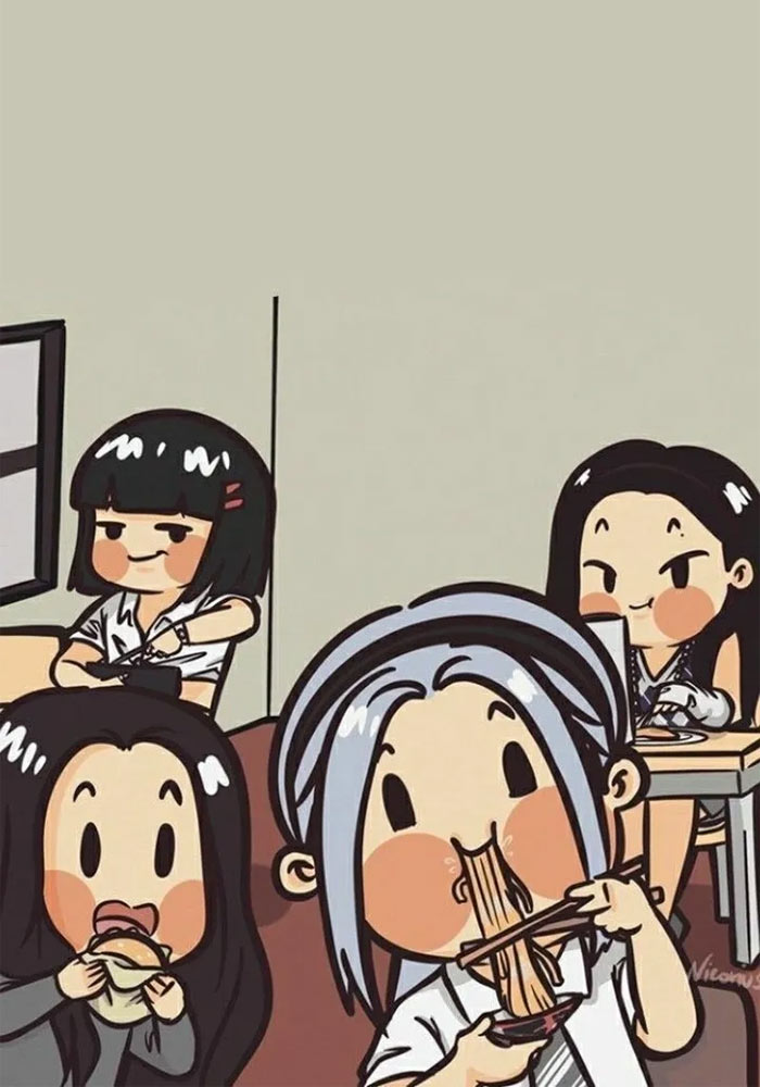 Avatar nhóm lớp 3 người chibi