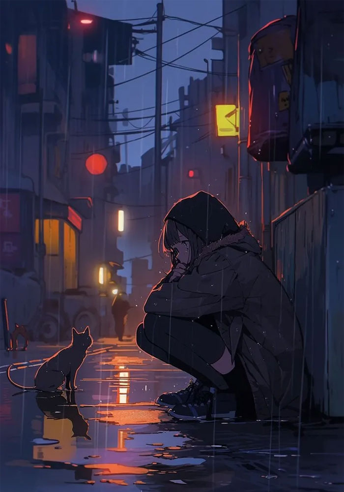 Avatar suy sầu buồn khóc một mình trong đêm