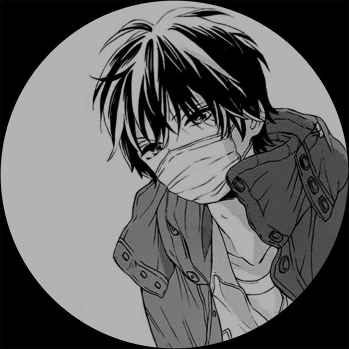 tải avatar anime nam đen trắng