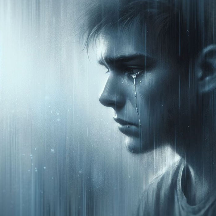 Ảnh vẽ đàn ông khóc