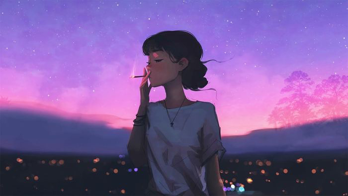 ảnh cô đơn hồng