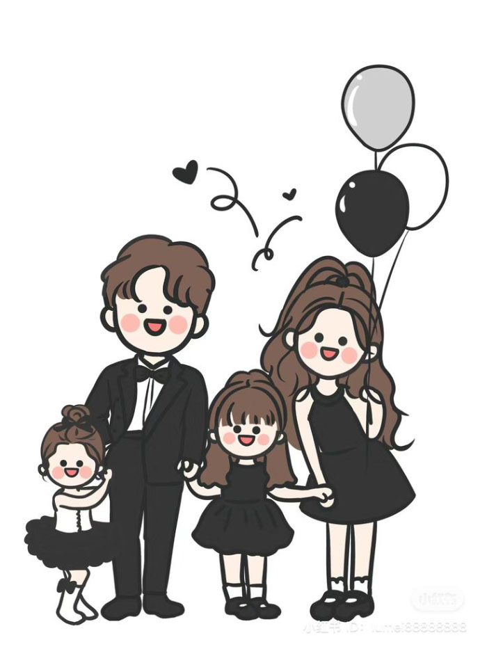 ảnh gia đình chibi