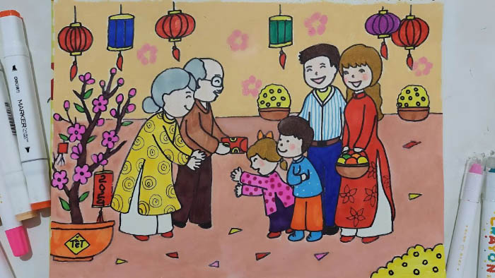 ảnh gia đình tranh