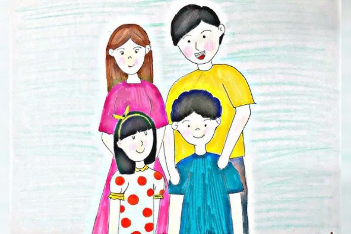 ảnh gia đình vẽ