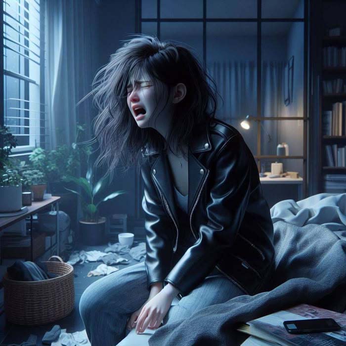 Ảnh khóc đau khổ