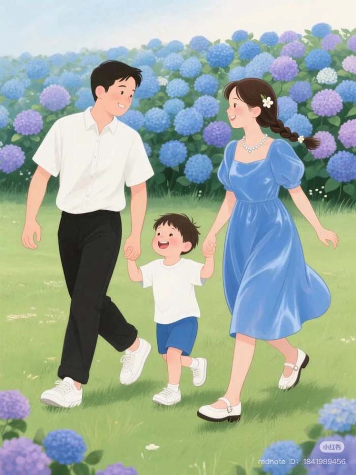 ảnh gia đình đồng lúa