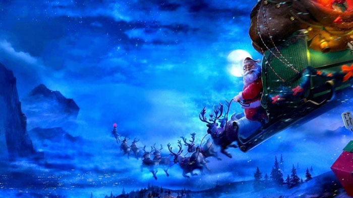 hình ông già noel cây thông