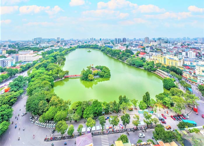 Tháp Rùa và cầu Thê Húc