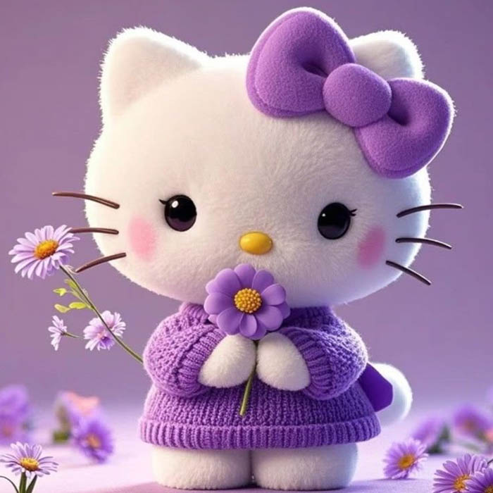 Ảnh mèo Hello Kitty gấu bông