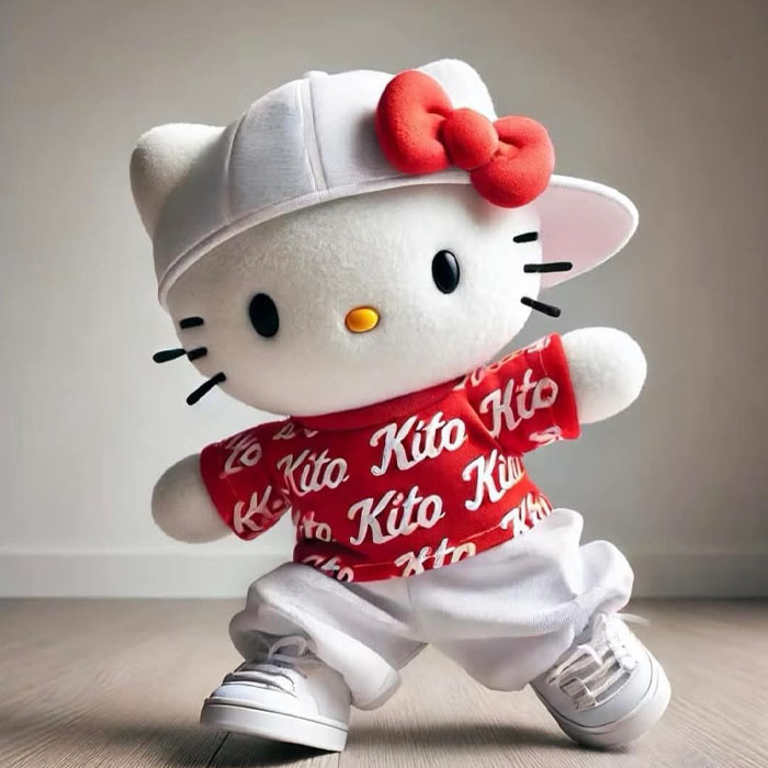 Ảnh mèo Hello Kitty gấu bông