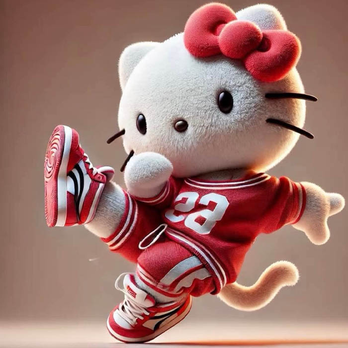 Ảnh mèo Hello Kitty gấu bông