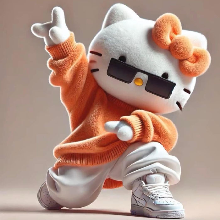 Ảnh mèo Hello Kitty gấu bông