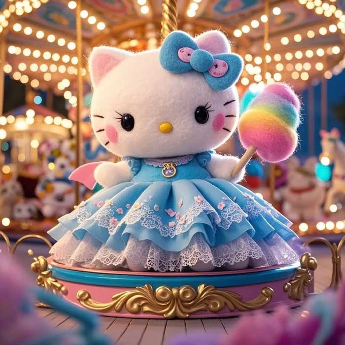 Ảnh mèo Hello Kitty gấu bông