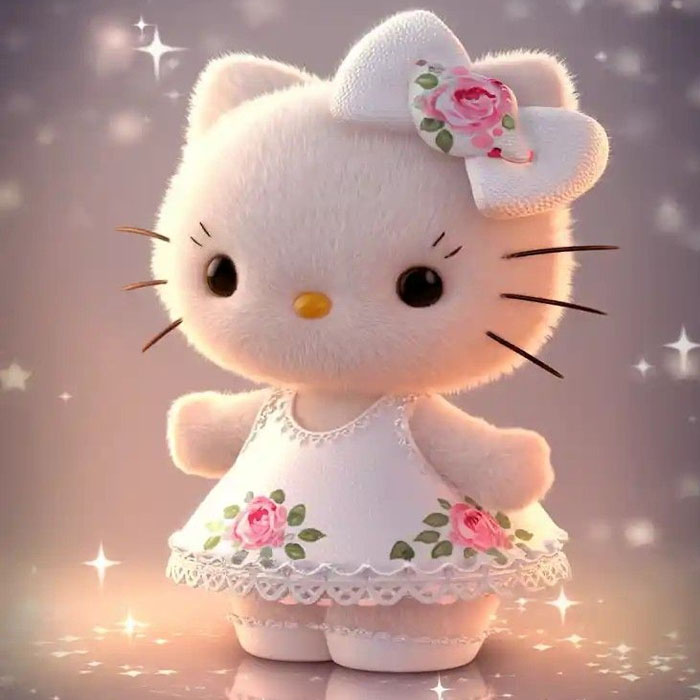 Ảnh mèo Hello Kitty gấu bông