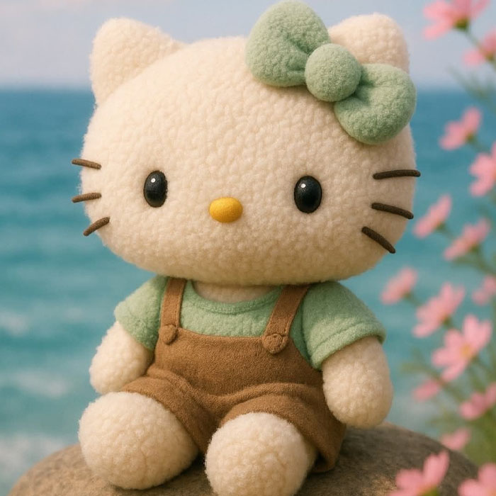 Ảnh mèo Hello Kitty gấu bông
