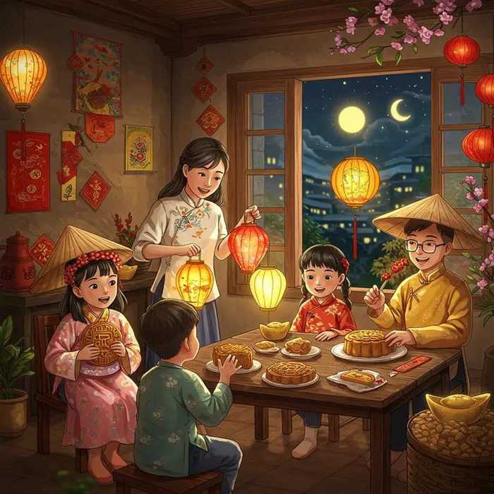 Ảnh trung thu cuối năm sum vầy