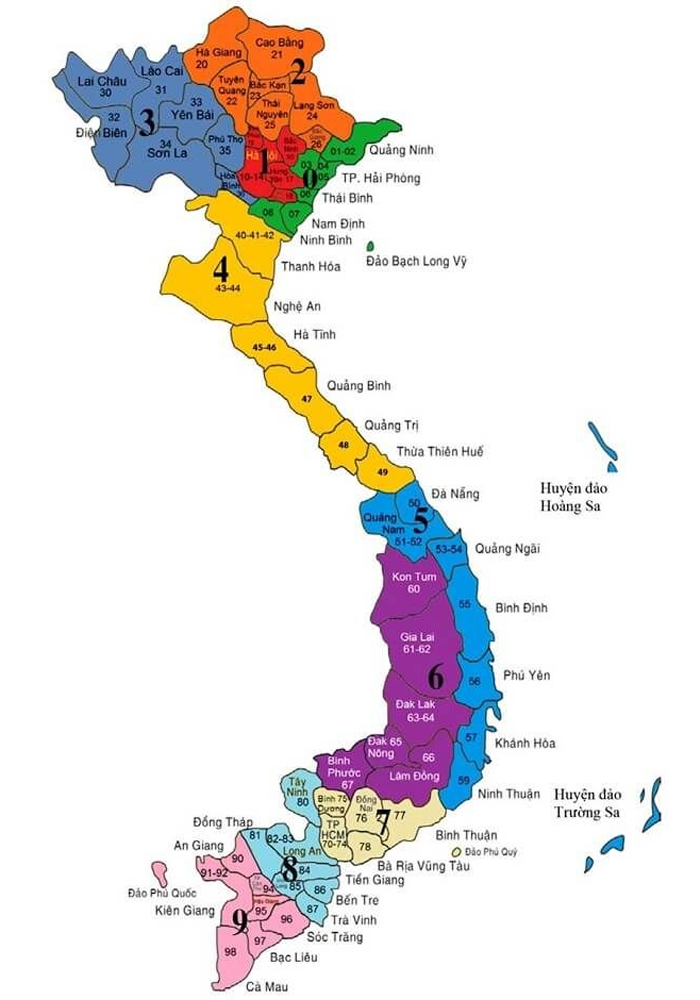 Hình ảnh bản đồ Việt Nam có các tỉnh