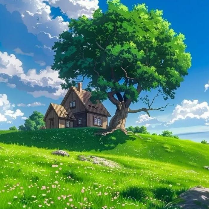 Hình ảnh cây xanh nghệ thuật, tranh vẽ, thiết kế