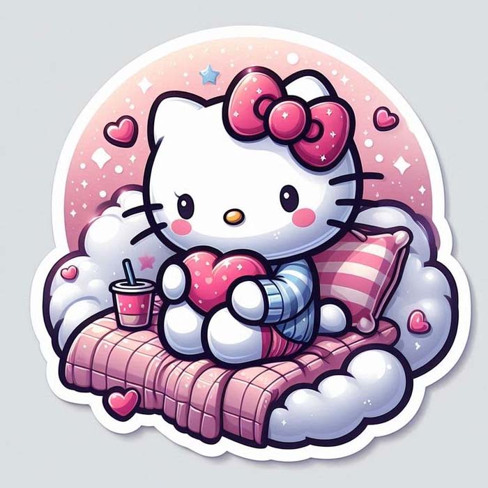 Hình Hello Kitty dễ thương cute