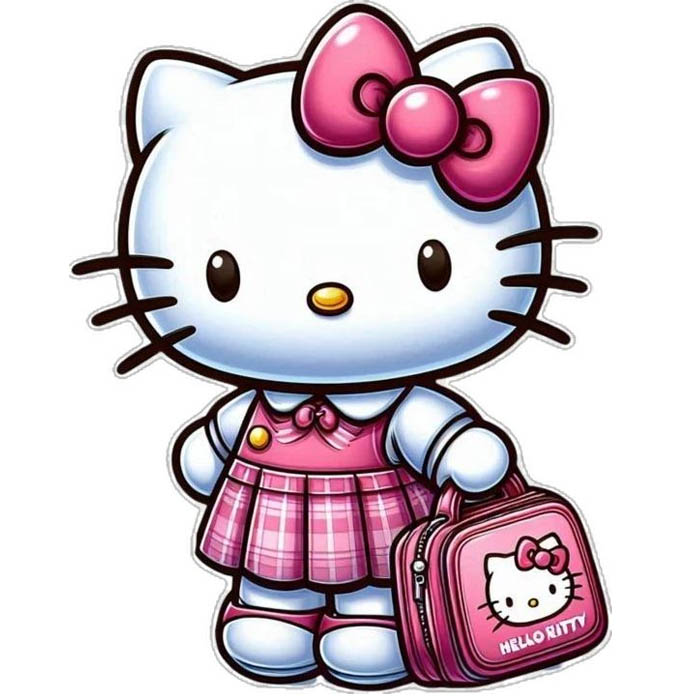 Hình Hello Kitty mặc váy hồng