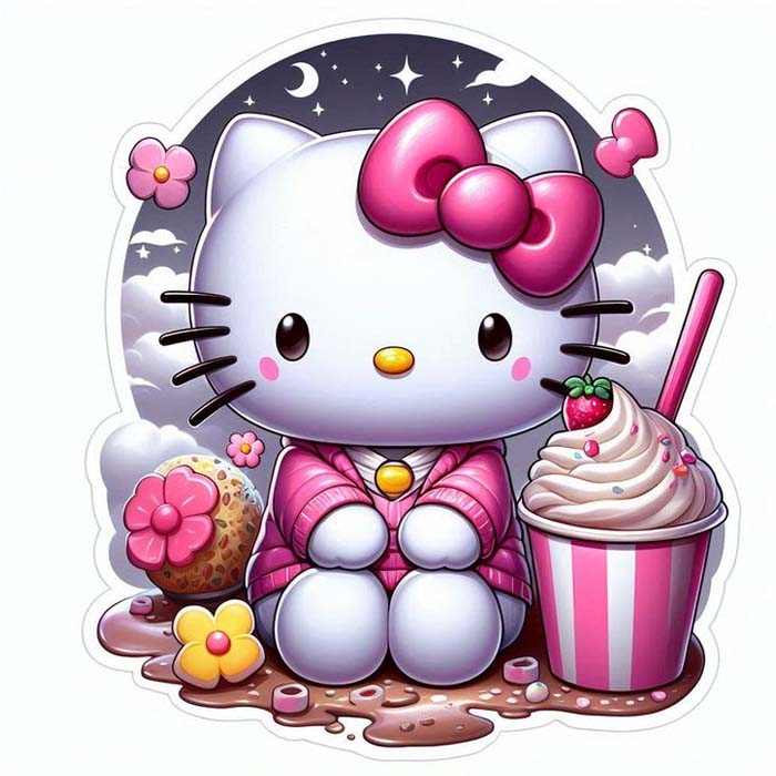 Hình Hello Kitty trang trí phòng